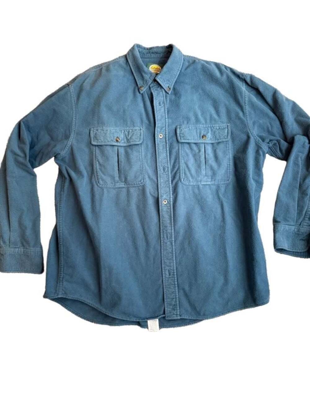 Vintage Cabela's Men's Heavyweight Chamois Cloth Button-Up Long Sleeve Shirt
